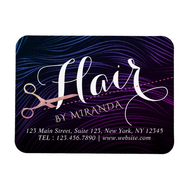 Magnet Flexible Ciseaux Rose Gold Coiffeur Coiffeuse Beauté (Horizontal)