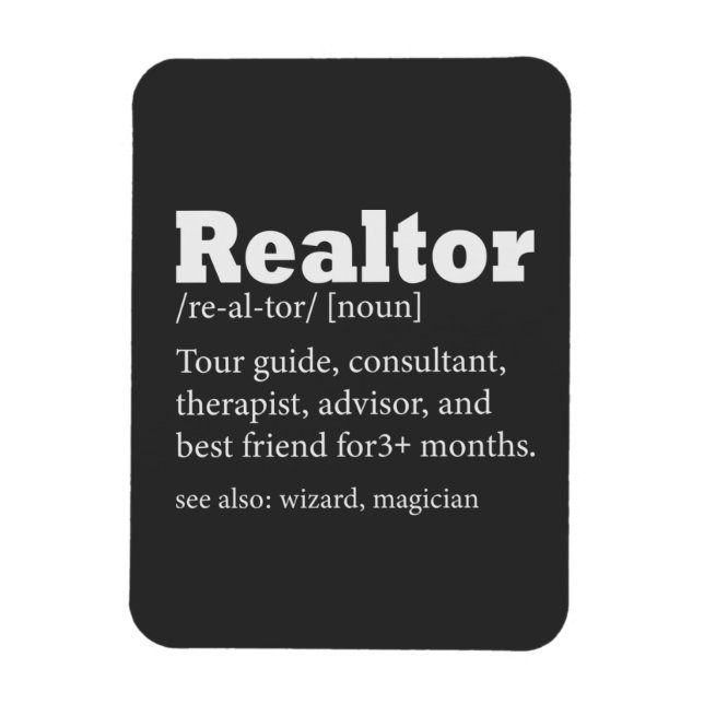 Magnet Flexible Citation amusante de l'agent immobilier Realtor (Vertical)