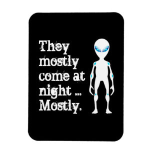 Magnet Flexible Citation d'alien noir blanc mignon