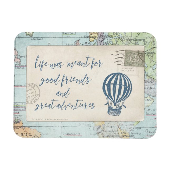 Magnet Flexible Citation de bons amis et de grandes aventures (Horizontal)