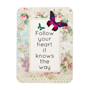 Magnet Flexible Citation inspirante avec de jolies papillons
