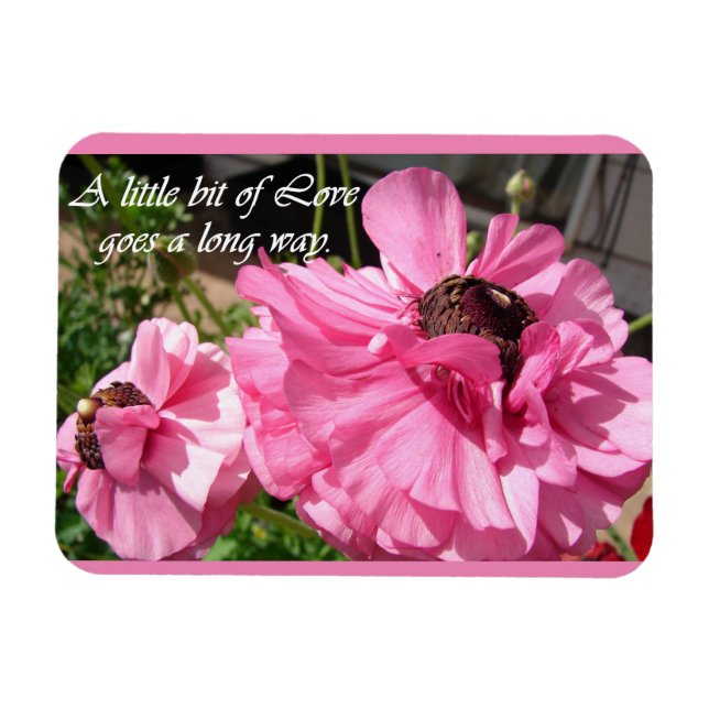Magnet Flexible Citation inspirante Jardin Floral Rose (Horizontal)