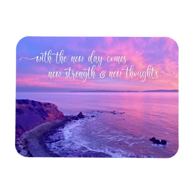 Magnet Flexible Citation Inspirante Pink Purple Ocean Sunset (Horizontal)