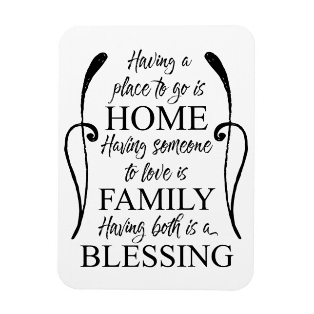 Magnet Flexible Citation inspirante sur la maison - la famille - B (Vertical)