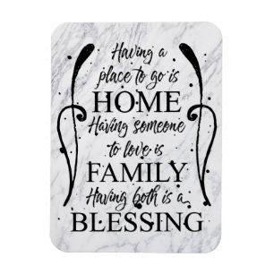 Magnet Flexible Citation inspirante sur la maison - la famille - B