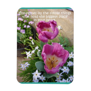 Magnet Flexible Citation Inspiration Tulipe rose Fleur florale