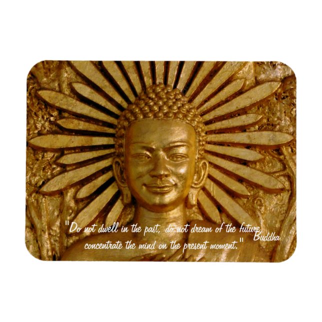 Magnet Flexible Citations de bouddha & Bouddha d'or, Jardin sacré  (Horizontal)