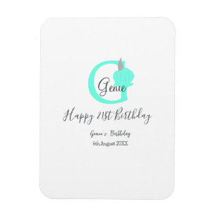 Magnet Flexible Citrouille vert automne anniversaire 21e pastel gr