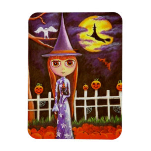 Magnet Flexible Citrouilles de sorcière Halloween Big Eye sur Fenc