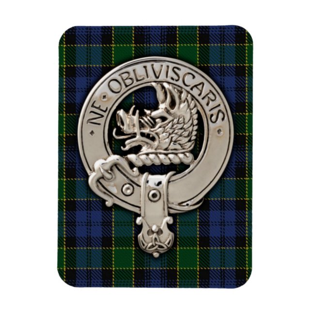 Magnet Flexible Clan Campbell Crest et Breadalbane Tartan (Vertical)