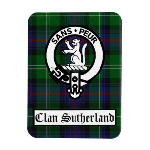 Magnet Flexible Clan Sutherland Crest Badge et Tartan