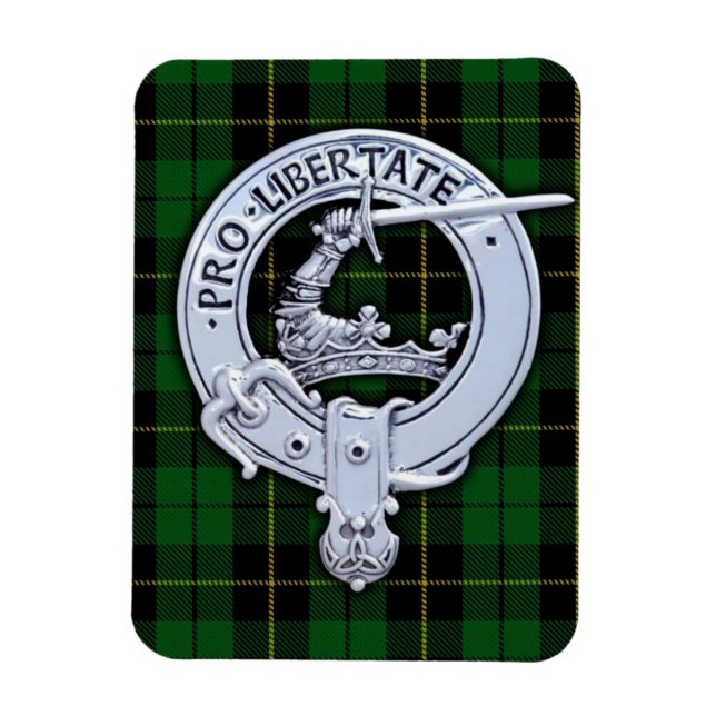 Magnet Flexible Clan Wallace Crest & Hunter Tartan (Vertical)