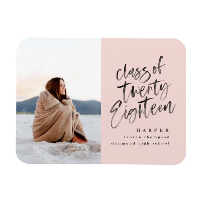 Magnet Flexible Classe de 2018 photo carte faire-part diplômée (Horizontal)