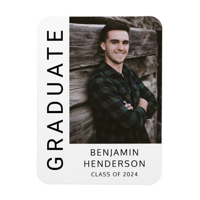 Magnet Flexible Classe De 2023 Boy Graduation Photo (Vertical)