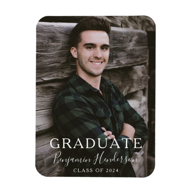 Magnet Flexible Classe De Script Moderne De 2022 Graduation Photo (Vertical)