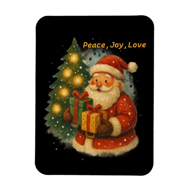 Magnet Flexible “Classic Santa Under the Tree Holiday Magnet” (Vertical)