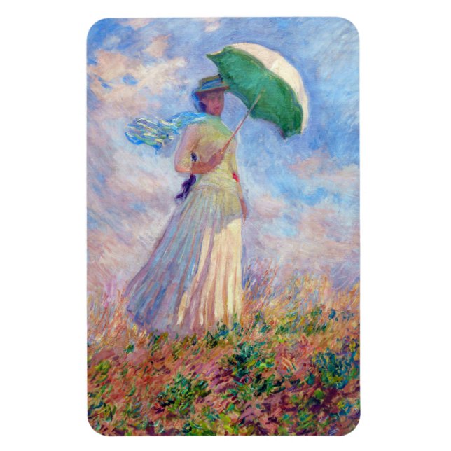 Magnet Flexible Claude Monet - Femme avec un parasol face à droite (Vertical)