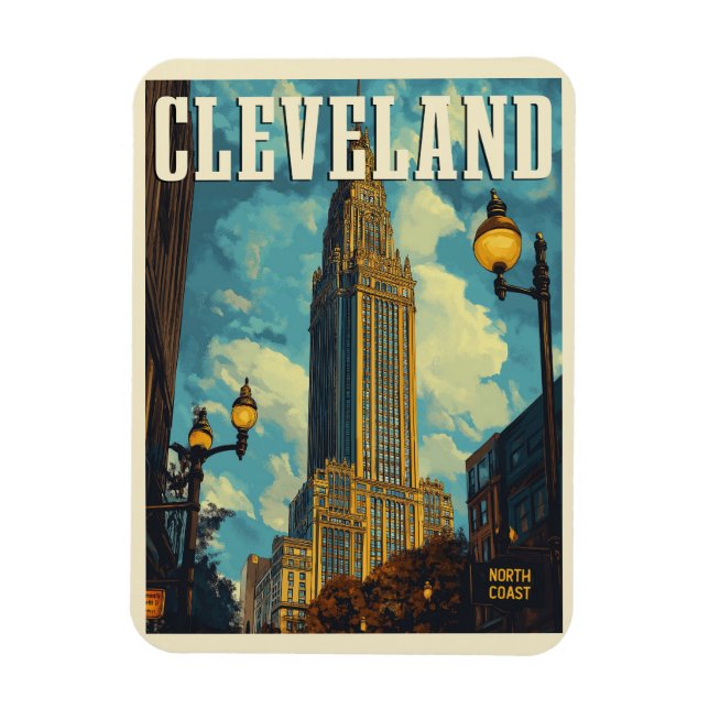 Magnet Flexible Cleveland Vintage voyage (Vertical)