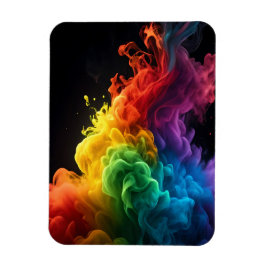 Magnet Flexible Cloud vibrant arc-en-ciel de fumée d'encre noir ar