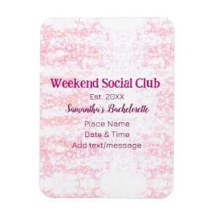 Magnet Flexible club social de week-end rose paillettes enterremen