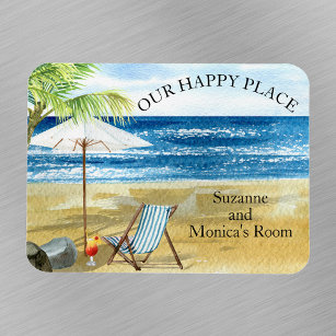 Magnet Flexible Cocktail Beach Chair Happy Place Cruise Door 