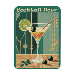 Magnet Flexible Cocktail de l'heure Moderne du milieu du siècle Ma