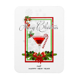 Magnet Flexible Cocktail de Noël Aquarelle Art