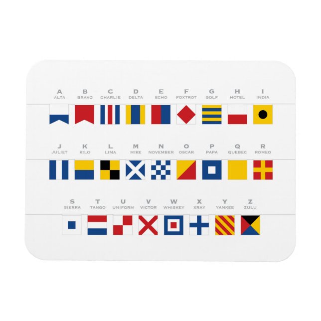 Magnet Flexible Code international des signaux Alphabet (Horizontal)