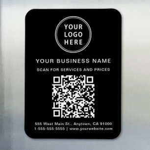 Magnet Flexible Code QR du logo commercial promotionnel noir
