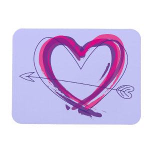 Magnet Flexible Coeur abstrait dans le pourpre et le rose