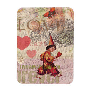Magnet Flexible Cœur d'amour Chérubin de la Saint-Valentin
