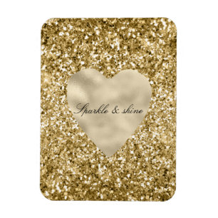 Magnet Flexible Coeur de l'or Parties scintillant personnalisée  