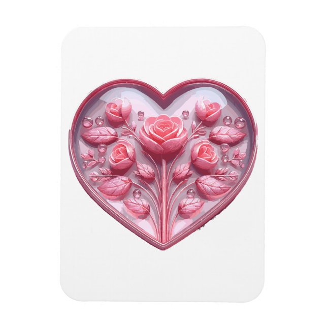 Magnet Flexible Coeur De Rose (Vertical)