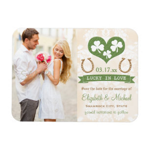 Magnet Flexible Coeur et Shamrock Lucky Horseshoe Enregistrer la d