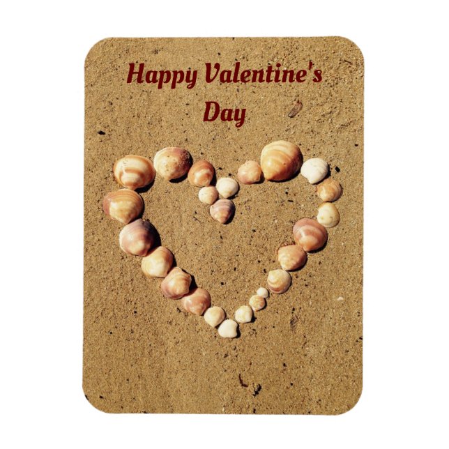 Magnet Flexible Coeur fait de coquillages (Vertical)