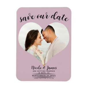 Magnet Flexible Cœur Rose Poussiéreux Photo Mariage Épargnez la Da