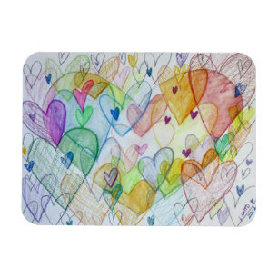 Magnet Flexible Coeurs communautaires Art Inspirational Fridge Mag