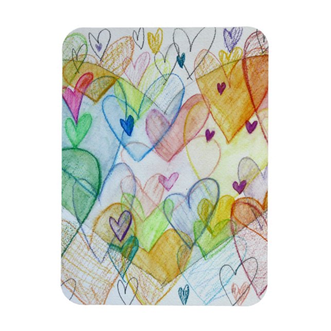 Magnet Flexible Coeurs communautaires Art Inspirational Fridge Mag (Vertical)
