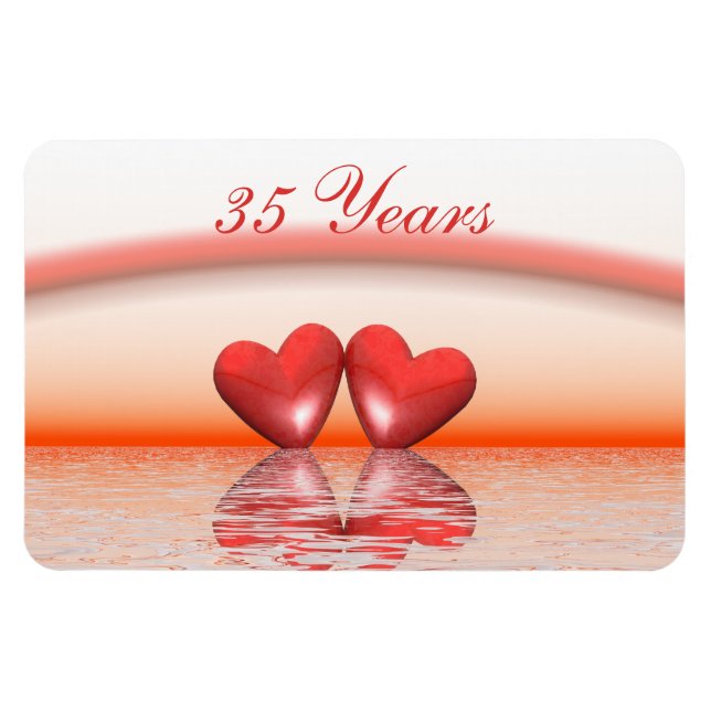 Magnet Flexible Coeurs coralliens du 35e anniversaire (Horizontal)