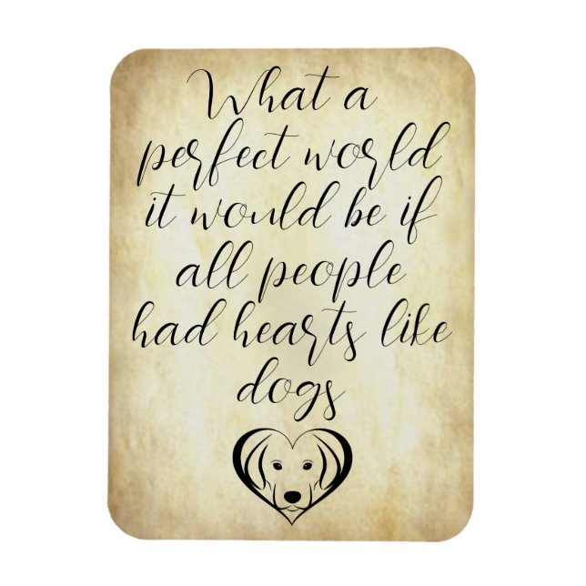 Magnet Flexible Coeurs mignons Comme Chiens Parfait Monde (Vertical)