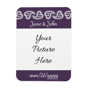 Magnet Flexible Cœurs Paisley Sucrés en Aimant de Rappel Violet