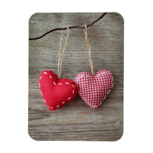 Magnet Flexible Coeurs rouges sur le tableau en bois 2