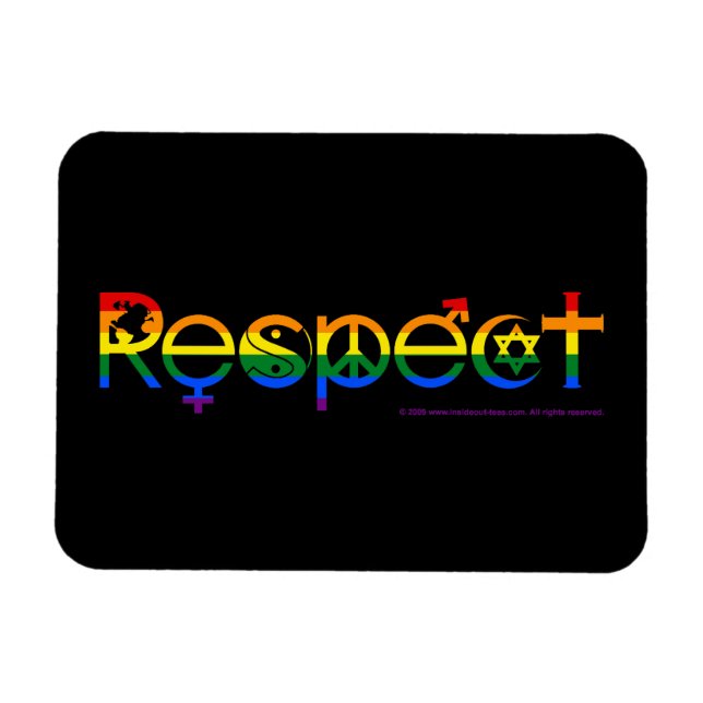 Magnet Flexible Coexister avec le Gay pride du respect (Horizontal)