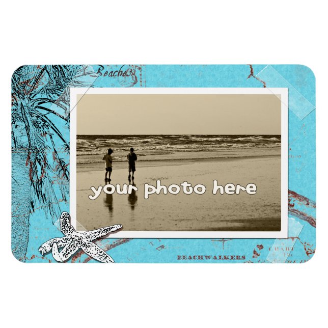 Magnet Flexible Collage Beachwalker Turquoise Photo personnalisée  (Horizontal)