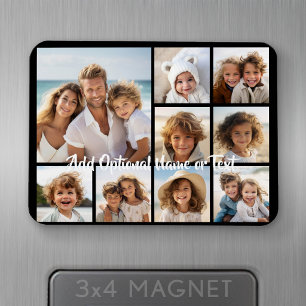 Magnet Flexible Collage carré photo 9 Noir - avec écriture blanche