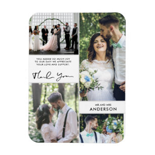 Magnet Flexible Collage de photos de remerciement de mariage