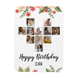 Magnet Flexible Collage de photos du coeur Script personnalisé Ann