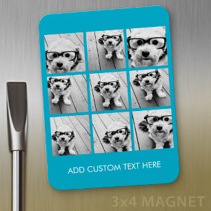 Magnet Flexible Collage de photos Instagram Aqua avec 9 photos car