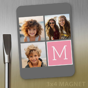 Magnet Flexible Collage de photos Instagram tendance Monogramme pe