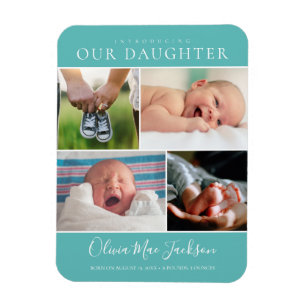 Magnet Flexible Collage de photos moderne pour annonce de naissanc